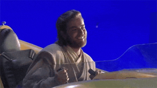 Obi Wan qui dance dans une voiture volante